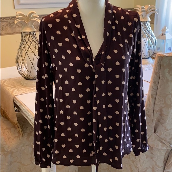 Ann Taylor loft Tops - Ann Taylor loft silky blouse with heart detail